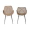Baxton Studio Ballerina Modern Bohemian Greywashed Rattan and Black Metal 2-Piece Dining Chair Set 234-2PC-12828-ZORO - alternate 2